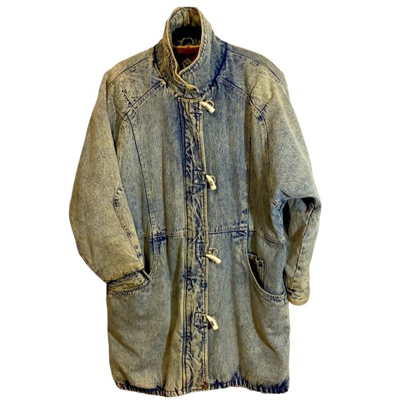 Vintage Jackets & Blazers - Vintage 90s Western Denim Work-coat Jeans Coat Jacket